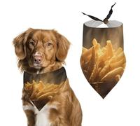 French Fries Dog Bandana Triangle Dog Scarf Washable Polyester Dog Bibs Cute Pet Bandana for Medium Large Dogs Puppy and Cats