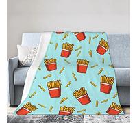 French Fries Fun Food Throw Blanket Super Soft Warm Bed Blankets for Couch Bedroom Sofa Office Car, All Season Cozy Flannel Plush Blanket for Girls Boys Adults, 60"X50"