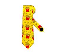 French Fries Funny Ties for Men Teen Boys Fashion Novelty Silm Necktie Adjustable Neck Tie for Wedding Party Meeting Outfit