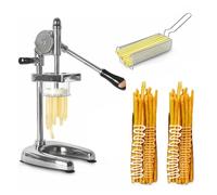 French Fries Maker, Manual Stainless Steel Potato Cutter with 12 Holes, Fast Food Prep for Restaurants