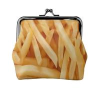 French Fries, PU Leather Coin Purse, Small Wallets, Change Pouch with Kiss Lock Clasp Buckle, Change Purse