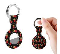 French Fries Silicone Protective Case Compatible for Airtag Tracker Holder with Key Ring for Men Women