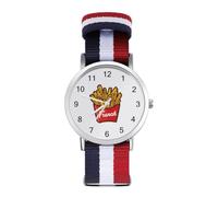 French Fries Wrist Watches for Men Women Casual Braided Strap Easy Reader for Work Workout