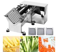 French Fry Cutter, Automatic Stainless Steel Vegetable and Potato Cutter with 3 Blades, High Capacity 200-300 kg/h for Efficient Food Preparation