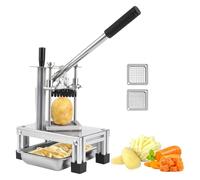 French Fry Cutter, Commercial Potato Chopper with 3 Replacement Stainless Steel Blades and Effort-Saving Handle, Silicone Feet Non-Slip Does Not Hurt The Desktop for Onion Potato Carrot