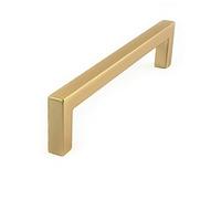 French Furniture Fittings Matt Brushed Brass Finish Kitchen Cabinet D Pull Handles - Set of 6, Cupboard Drawer Bedroom Furniture Bow boss Handles Available in 128mm or 160mm (128mm Between fixings)