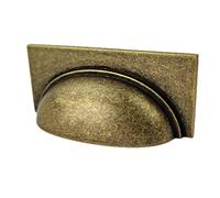 French Furniture Fittings Set of 4 Kitchen Cup Handles for Kitchen Cabinets, Drawers & Cupboard Doors cc Size 3" Inch 76mm (Deep Antique Brass)