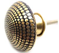French Furniture Fittings Set of 6 Antiqued Brass Dimple Knobs - Kitchen Cabinet Pulls, Cupboard, Chest, Furniture, Drawer Handles - Easy Install Vintage Shabby Chic 38mm by FFF