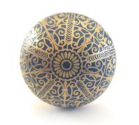 French Furniture Fittings Set of 6 Brass Knobs Kitchen Cabinet pulls for Cupboard Doors, Drawer Handles - Dark Blue Brass Design - Easy Install Vintage Shabby Chic 38mm Diameter - Round