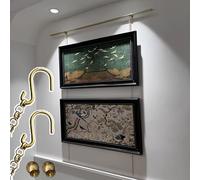 French Gallery Rail Rod for Upgrade Photos, Home Decor Track Picture Hanging System for School Cement Walls, Elegant Artwork Canvas Brass Hangers(180cm/70.8in/6ft)