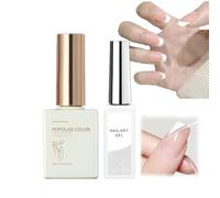 French Gel Nail Polish Set, White Gel Nail Polish Liner & Nude Pink Jelly Gel Polish for French Manicure, Painted French Tips Nails Art Design, Soak Off UV/LED, Easy to Apply and Safe