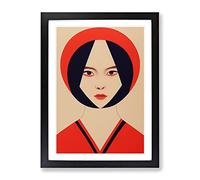 French Girl Framed Wall Art Print A2 Black | Ready to Hang, Premium Gi Paper, Fade-Resistant Inks, Securely Packaged, UK Made