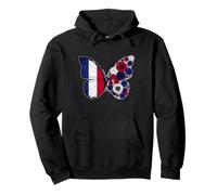 French Girls Roots France Flag Pride Heritage Butterfly Pullover Hoodie