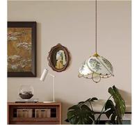 French Glass Pendant Light Petal Shaped Hanging Lamp Decoration Bedroom Bedside Dining Table Counter Led Ceiling Chandelier,Modern