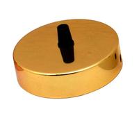 French Gold Ceiling Rose 100mm Metal Round Single Outlet Ceiling Plate With Black Cord Grip Pendant Light Fitting For Vintage Industrial Modern Lighting Fixtures For Home Office Cafe Bar Ceiling Light