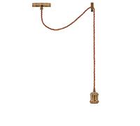 French Gold E27 Pendant Light Fitting with 195cm Adjustable Braided Cable