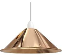 French Gold Industrial Metal Lamp Shade 22cm Wide, 10cm Height,Vintage Cone Pendant Light Cover, Modern Retro Ceiling Lighting for Kitchen, Dining Room Easy Fit Light Shade