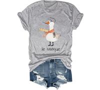 French Goose T-Shirt, French Goose Shirt, French Goose Le Honque Shirt, Silly France Trip Vacation Animal T Shirt Grey