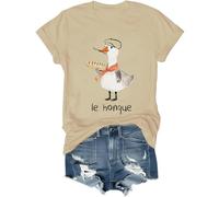 French Goose T-Shirt, French Goose Shirt, French Goose Le Honque Shirt, Silly France Trip Vacation Animal T Shirt Khaki