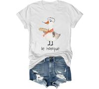 French Goose T-Shirt, French Goose Shirt, French Goose Le Honque Shirt, Silly France Trip Vacation Animal T Shirt White