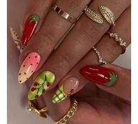 French Gradient Artificial Nails 24PCS Pack Easy to Wear ABS Press Nails for Parties and Work Acrylic Press Ons