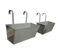 French Grey Balcony Hanging Garden Planters (Set of 2)