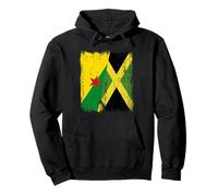 French Guiana Jamaica Half Flag French Guianese Jamaican Pullover Hoodie