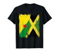 French Guiana Jamaica Half Flag French Guianese Jamaican T-Shirt