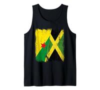 French Guiana Jamaica Half Flag French Guianese Jamaican Tank Top