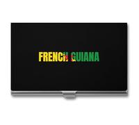 French Guiana Logo Business Card Wallet Credit Card Holder Metal Square Small Pocket Purse
