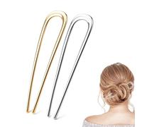 French Hair Pins 2 Pcs Metal U Shaped Hair Pins Vintage Twist Hair Pin for Women Girls Buns Hair Styling Accessories 1 Gold 1 Silver