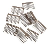 French Hair Side Combs 10pcs 5-Teeth 10-Teeth Metal Blank DIY Silver Gold Bronze Hair Side Combs Clips Craft Women Hair Accessory - Bronze, 5.6cm