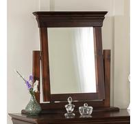 French Hardwood Dressing Table Mirror, Adjustable Angle, Mahogany Finish, Solid Acacia Frame, Antique-Style Design, Bedroom, Dressing Room - H 600mm x W 600mm x D 160mm