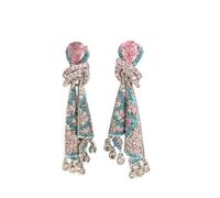 French Heavy Industry Color Silk Earrings Light Luxury Elegant Autumn and Winter Long Zircon Tassel Earrings for Women