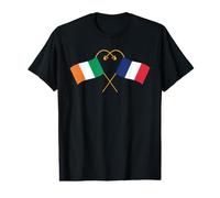 French Heritage France Ireland Flag French Flag Value Graphic T-Shirt