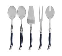 French Home 5-Piece Serving Utensils Set - Stainless Steel Serving Spoons, Fork, Slotted Spoon & Cake Lifter - Elegant Laguiole Flatware Set