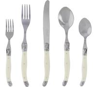 French Home LG120 20 Piece Laguiole Faux Ivory Flatware Set, Stainless Steel