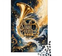 French Horn 1000 Pieces Mini Jigsaw Puzzle for Adults | 70x50cm Cardboard Home Decor Smooth Surface Birthday Gift Mind Relaxation