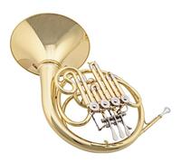 French Horn B Flat Major Four Key Single Row Gold Lacquered French Horn Professional Band Performance