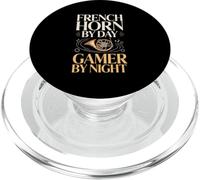 French Horn By Day Gamer By Night Music Gaming PopSockets PopGrip for MagSafe