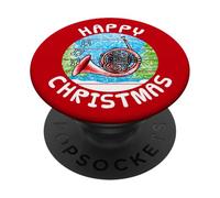French Horn Christmas Hornist Brass Musician Music Teacher PopSockets Adhesive PopGrip