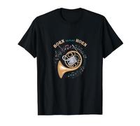 French Horn Classic Hornist Wind Music Brass Band Horn Value Graphic T-Shirt, Men, Black, XL