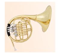 French Horn for Beginners 4-key Single-row French Horn Brass Lacquer Gold B Flat Adult Beginner Brass Instrument