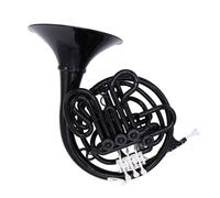French Horn for Beginners Adult 4-key Double-row ABS French Horn Instrument Bb/F Tone Black Plastic French Horn With Accessories