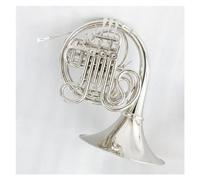 French Horn for Beginners Yellow Brass Nickel Plated Bb/F Tone Split French Horn 4 Button Double Row French Horn With Storage Case