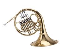 French Horn French Horn Gold Plated B Flat Four Key Single Row Professional Graded Examination Beginner Performance Instrument