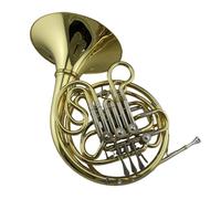 French Horn Gold Lacquer 4 Key Double French Horn With Brass Body Cupronickel Tuning Pipe
