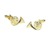 French Horn gold-plated torpedo cufflinks in padded gift box