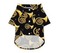 French Horn Hawaii Shirt Print Dog Clothes T-Shirt Beach for Puppy Cat S