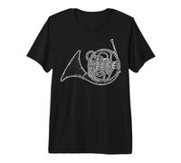 French Horn Illustration Marching Band Premium T-Shirt